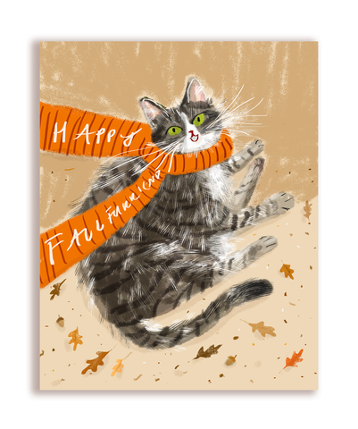 Happy Fall Furriend Cat Card