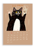 2024 Dancing Cat Calendar - Single Sheet