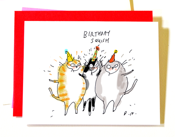 Birthday Squish- Cat Card