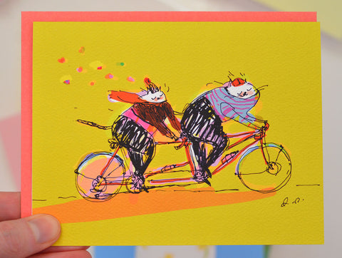 Tandem Cats - Bike Card