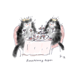 Puuurfectly Royal - Tea Party Cats - Cat Art