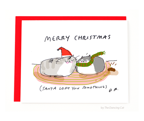Funny Christmas Card- Cat Christmas Turd Card