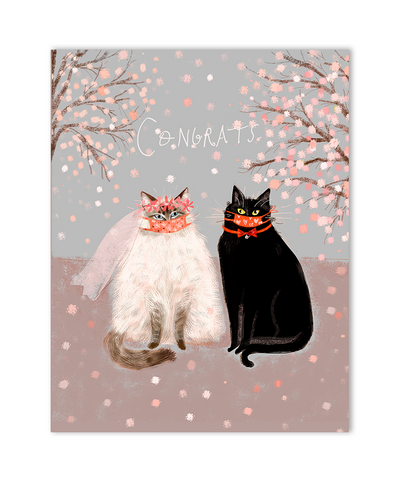 Love is Not Canceled- Wedding Cat Card - Congrats