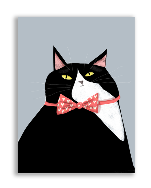 Big Tuxedo Cat Love Card