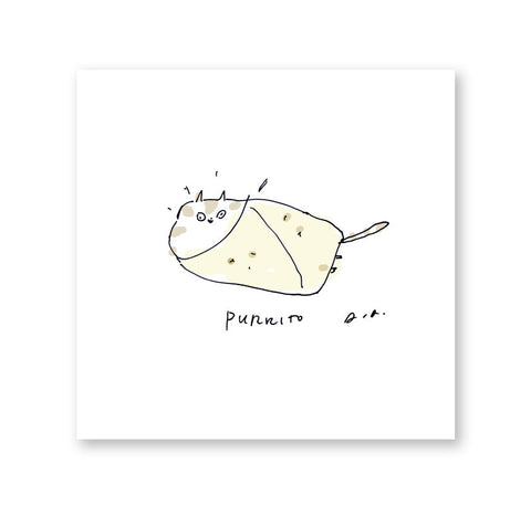 Purrito- Cat Print- Funny Cat Art