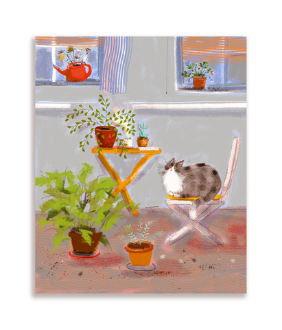Peaceful Plant Kitty card