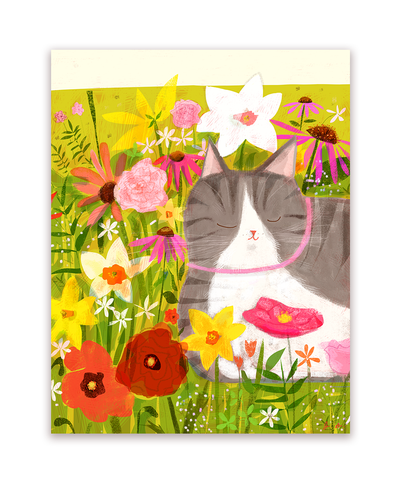 Flower Baby Cat Card