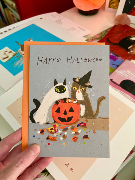 Candy Cats - Happy Halloween Card