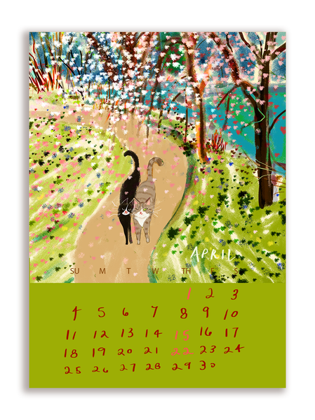 2027 Dancing Cat Calendar - Single Sheet - Pre Order