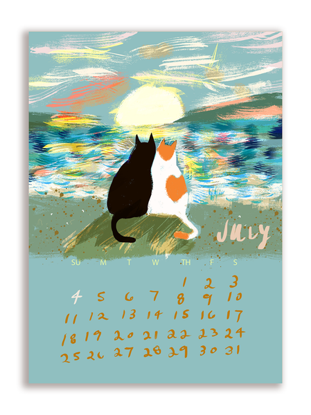 2027 Dancing Cat Calendar - Single Sheet - Pre Order