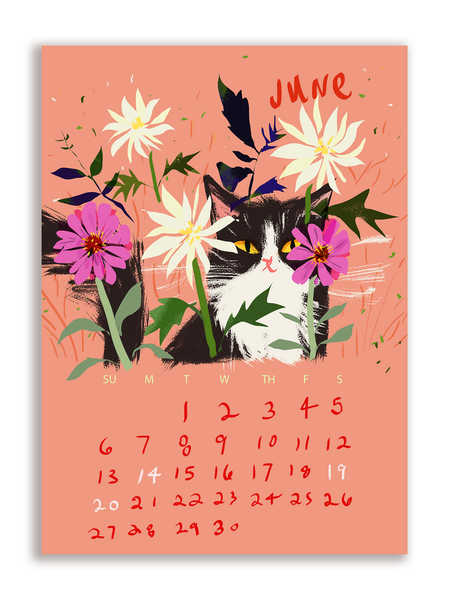 2027 Dancing Cat Calendar - Single Sheet - Pre Order