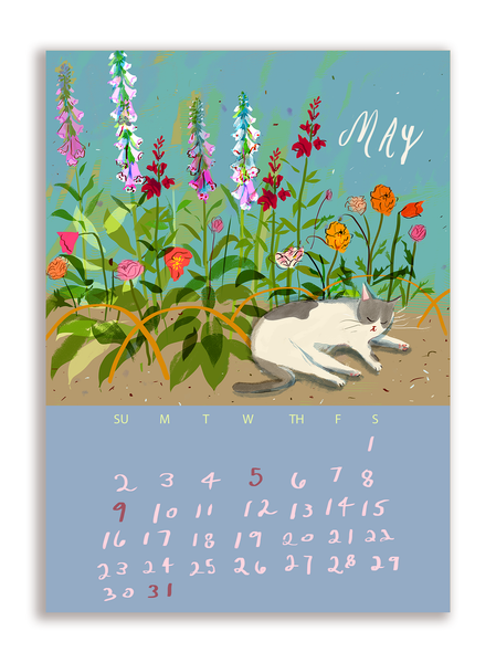 2027 Dancing Cat Calendar - Single Sheet - Pre Order