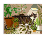 Thank You Indoor Plant Kitty Postcard - Set of 12