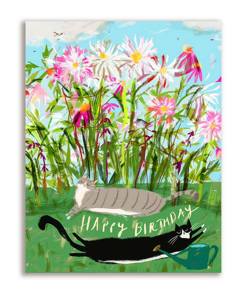 Happy Birthday Card - Garden Babies
