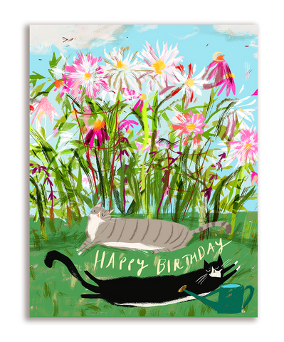 Happy Birthday Card - Garden Babies
