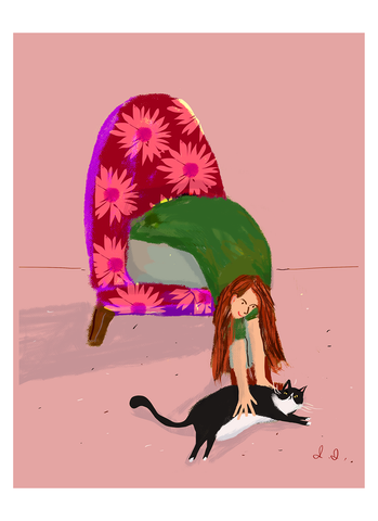 Reaching Out - Cat Print