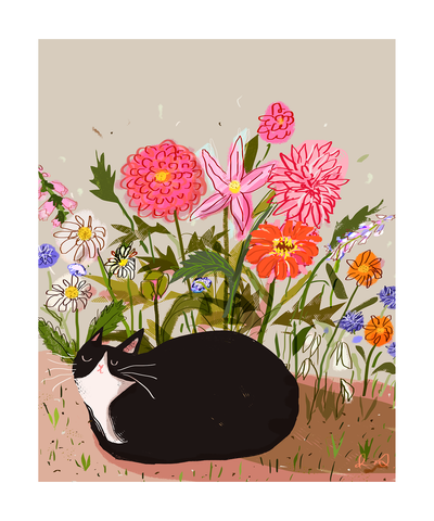Flower Cat Print