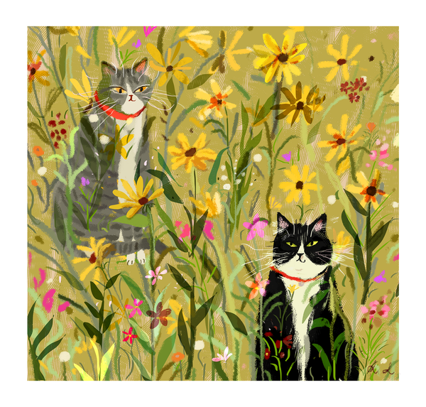 Garden Babies Cat Print