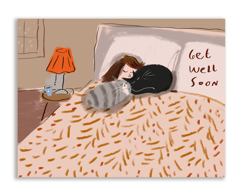 Get Well Soon - Bedtime - Cat Card