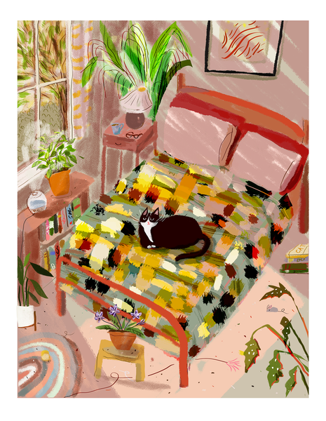 Indoor Bed Baby Vibes - Cat Print