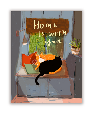 Home is With You Cat Card