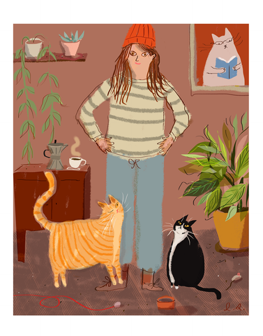 Morning Vibes - Fine Art Print - Cat Lady