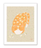 Flower Shower Cat Print