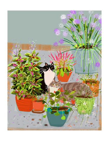 Patio Cats - Fine Art Print