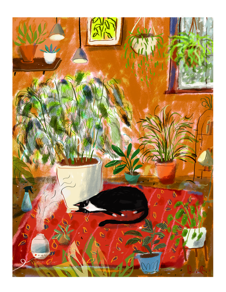 Houseplant Cat Vibes Print