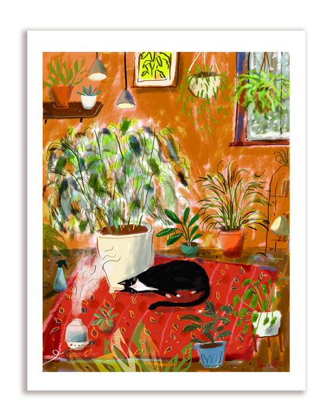Houseplant Cat Vibes Print