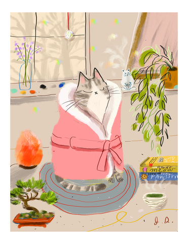 Self Care Cat Print