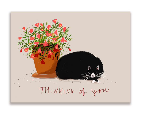 Thinking of You Tuxedo Cat Nap Card