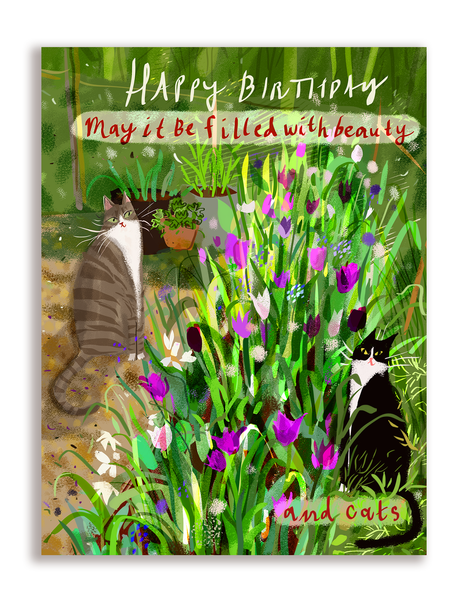 Birthday Card - Beauty & Cats