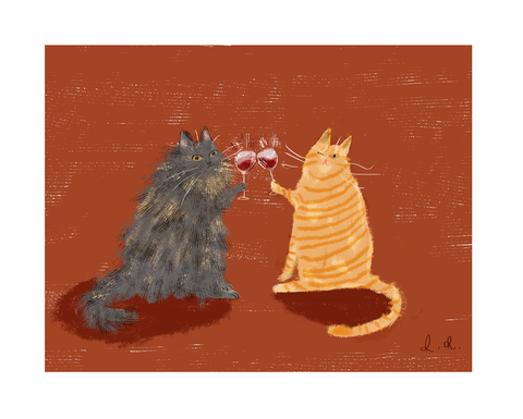 Wine Cats - Print
