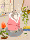 Zen Kitty Cat Print