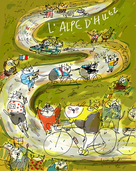 L'Alpe D'Huez Print - Tour de France Art