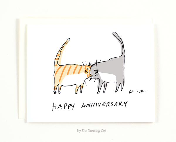Happy Anniversary - Headbutt Cat Card
