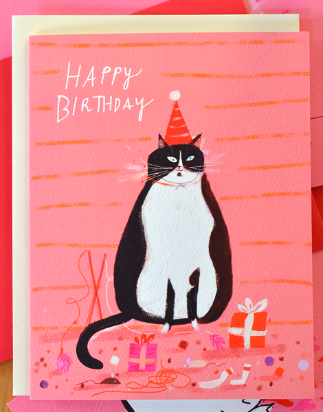 Birthday Tux Cat Card