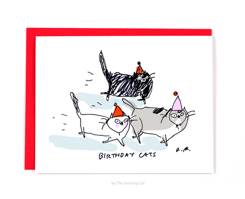 Birthday Run- Cat Birthday Card