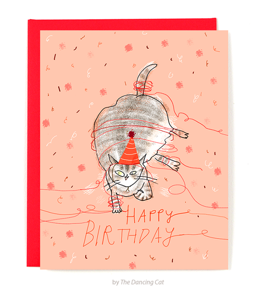 Happy Birthday Cat Card - String Time