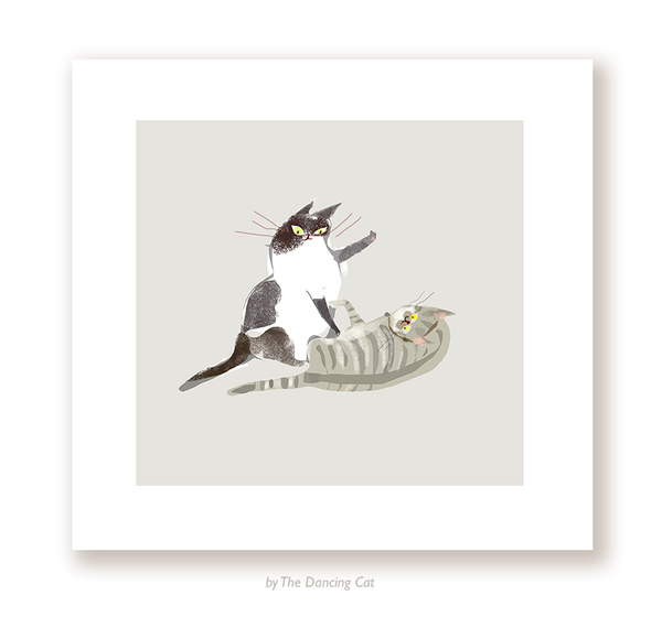Cat Fight- Fine Art Print