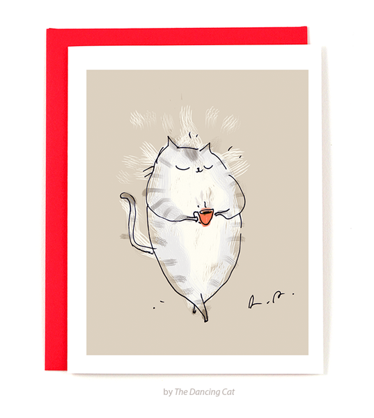 Coffee Cat Card - Cafe Cat