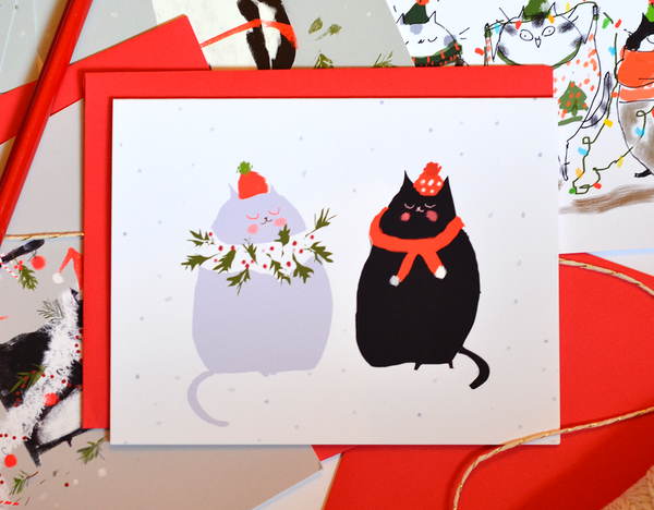 Tis the Season - Holiday Scarves - Christmas Cat Card