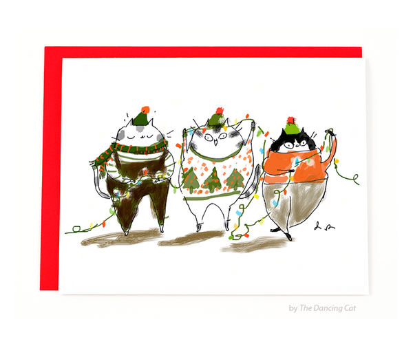 Deck the Halls- Christmas Cat Card