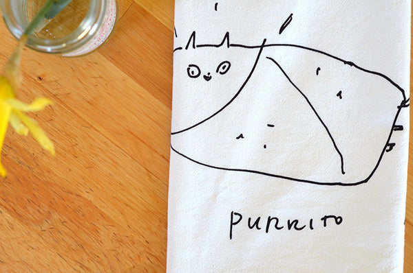 Purrito Dishtowel- Cat Teatowel