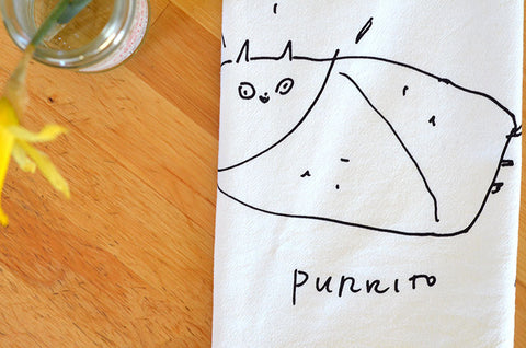 Purrito Dishtowel- Cat Teatowel
