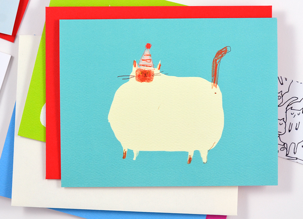 Fat Cat Birthday Card