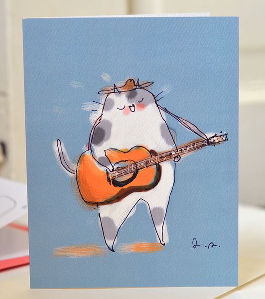 Guitar Cat Card