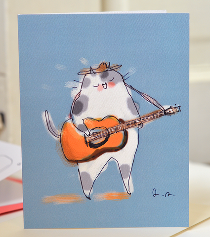 Guitar Cat Card