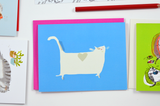 Heart Back Cat Card